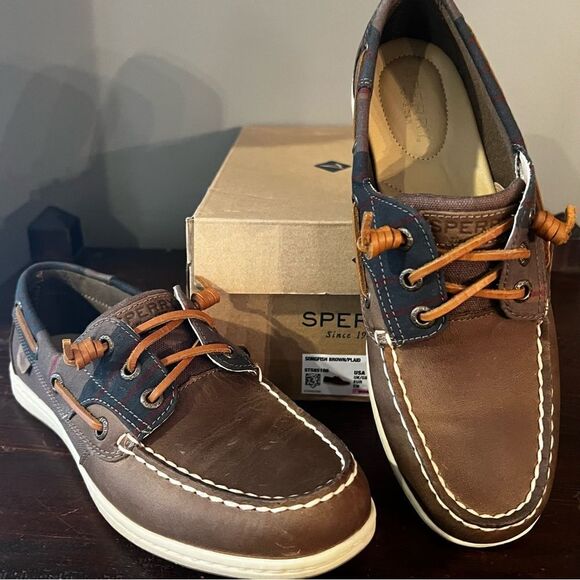 SPERRY Top-sider Two-tone Brown Leather size 7.5M - Picture 3 of 7